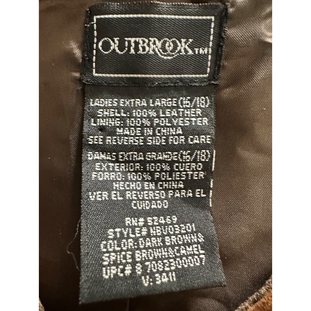 SOLD Outbrook Suede Leather Patchwork Vest Women XL Brown Western Yellowstone - Picture 3 of 12